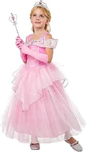 Bekijk leuke cadeautip : Rubies Prinsessenkostuum voor meisjes, roze prinsessenjurk met or